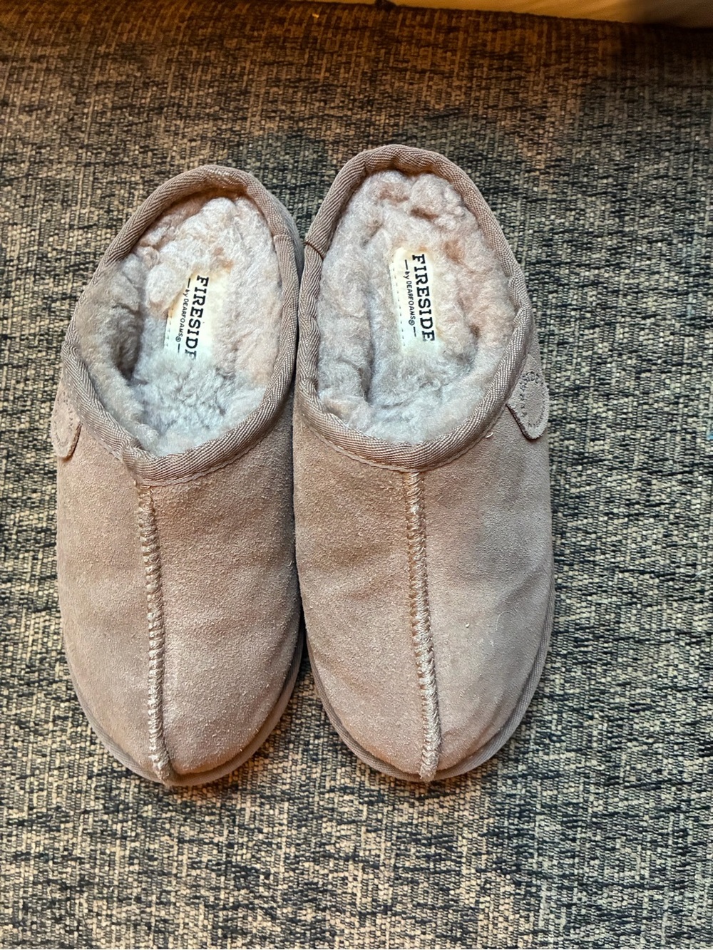 Fireside Women's Taupe Suede Lined Slippers